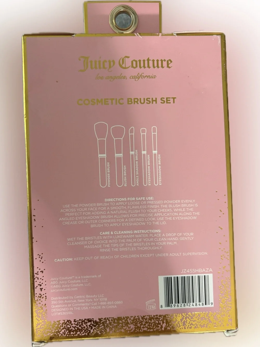 🍒 Juicy Couture Pink and Gold Glitter Makeup Brush Set